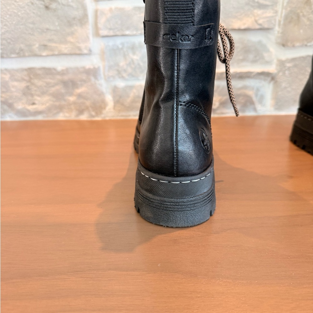 Reiker Black Lace-Up Combat Boots - Picture 4 of 9